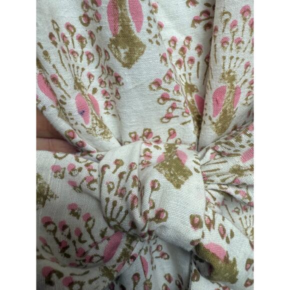 Mirth Square Neck Peacock Print Cotton Maxi Dress Sz. L - Picture 10 of 10